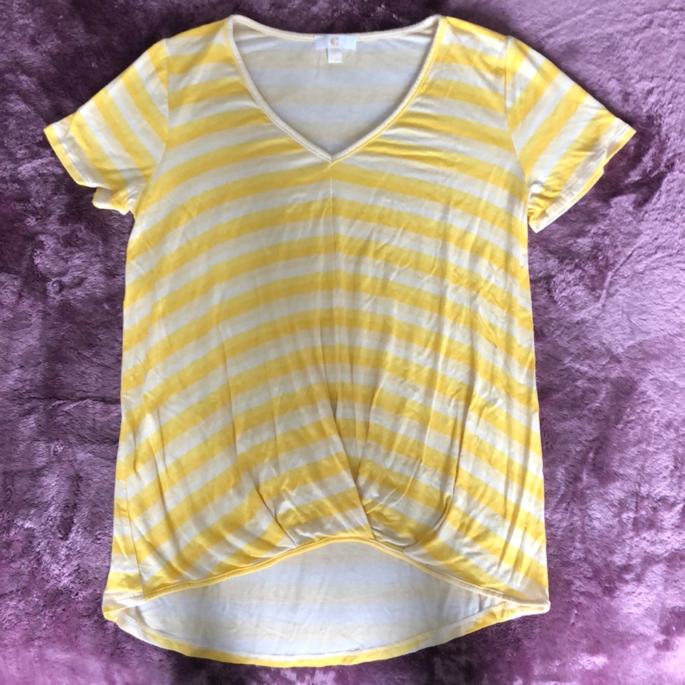 Soft yellow tie up shirt